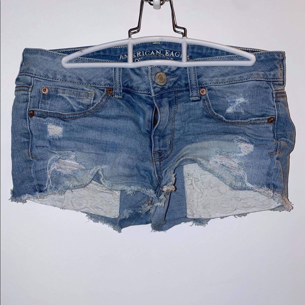 American Eagle distressed denim short